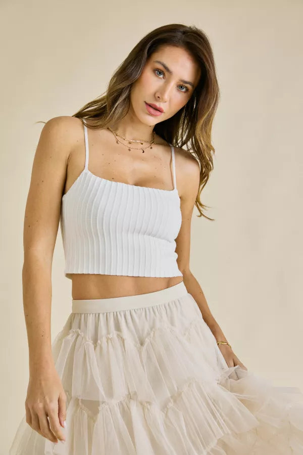 RIBBED CROPPED CAMI
