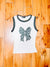 White Lace Edge Tank with Bow